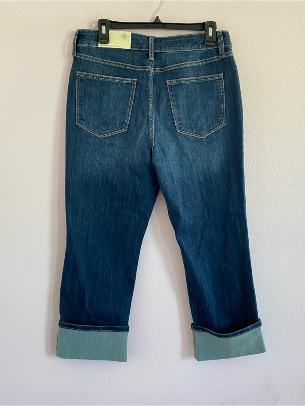 NEW St. John's Bay Womens Mid Rise Wide Cuff Straight Leg Jean size 10 - Picture 2 of 7